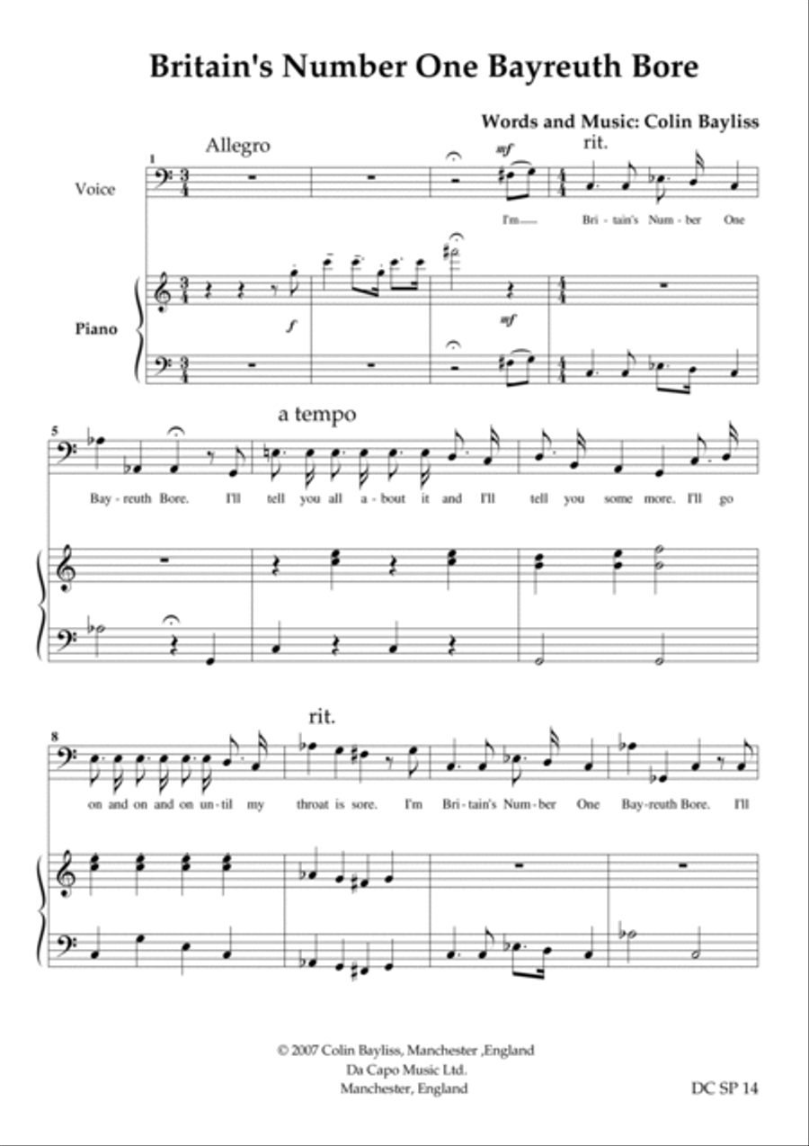 Britain's Number One Bayreuth Bore Voice Solo scores gallery preview page 2