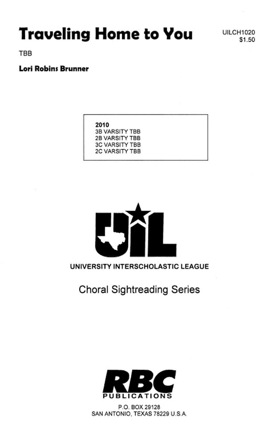 Traveling Home To You (TBB) 3-Part scores gallery preview page 1