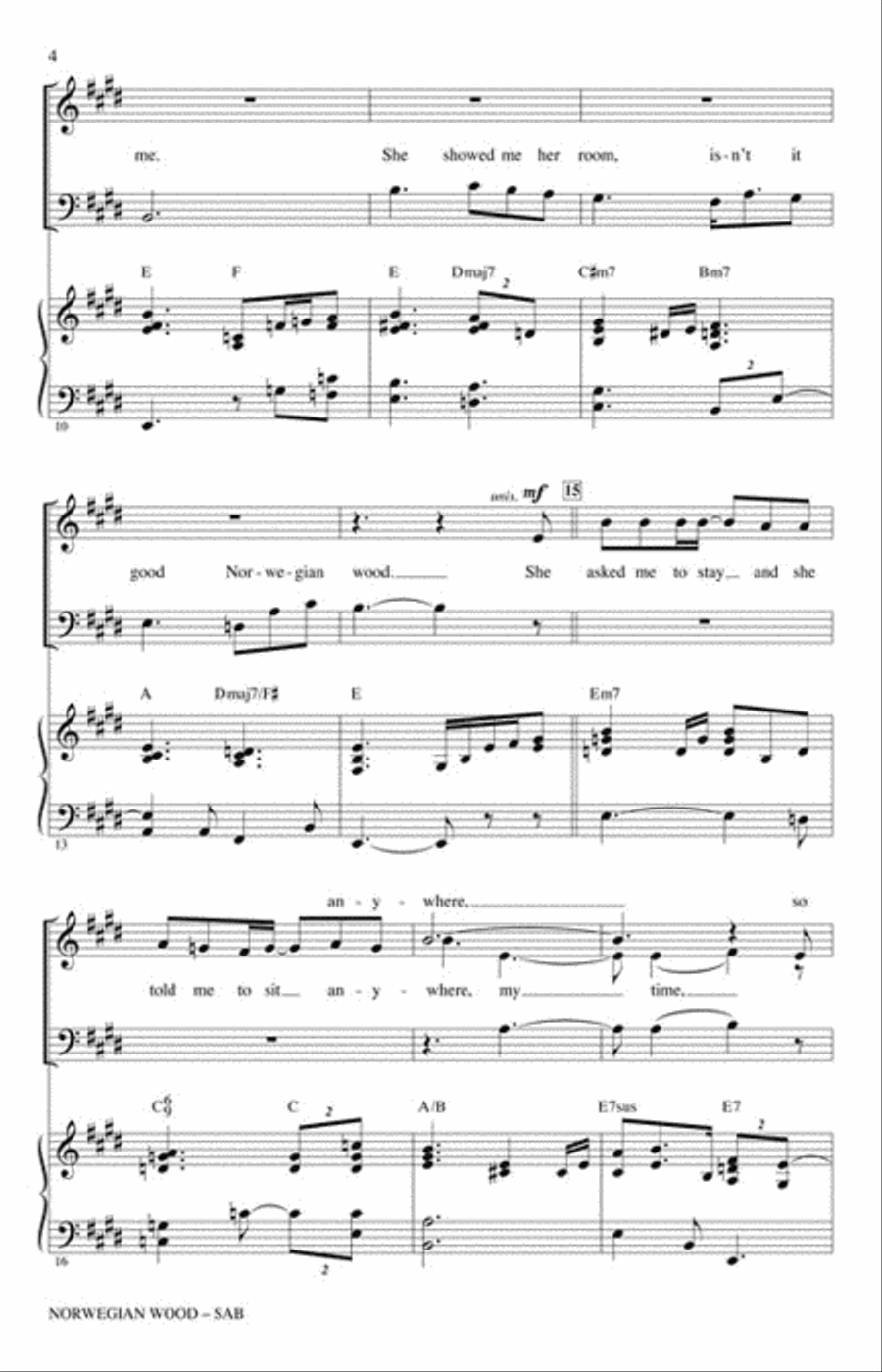 Norwegian Wood (This Bird Has Flown) 3-Part scores gallery preview page 3