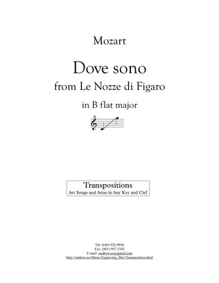 Mozart: Dove sono (transposed to B flat Major)