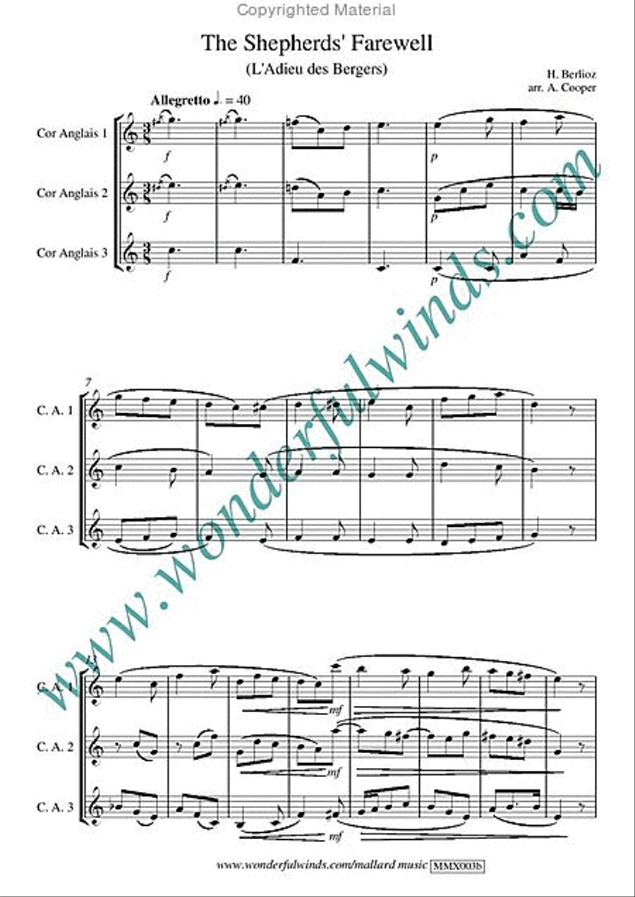 The Shepherds' Farewell Woodwind Trio scores gallery preview page 2