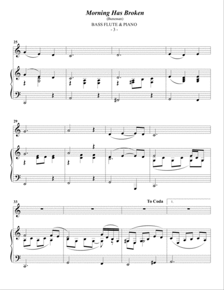 Morning Has Broken Flute Solo scores gallery preview page 3