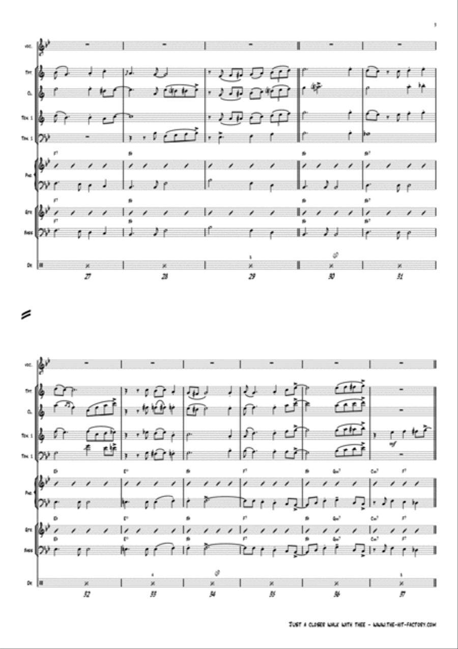 Just A Closer Walk With Thee - New Orleans Funeral - Jazz Band Jazz Ensemble scores gallery preview page 3