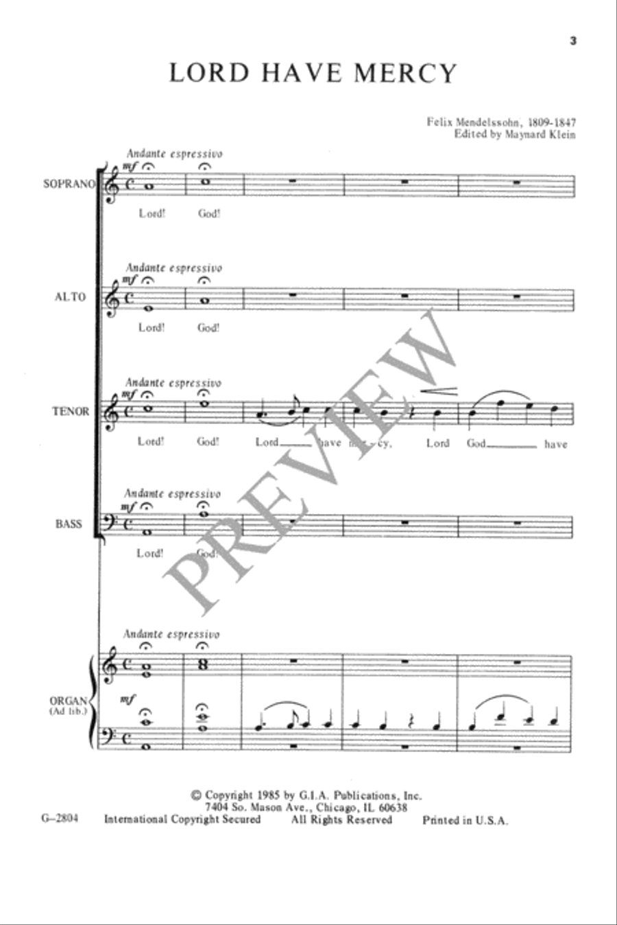 Lord Have Mercy 4-Part scores gallery preview page 4