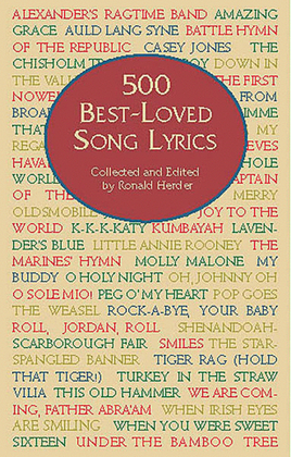 Book cover for 500 Best-Loved Song Lyrics