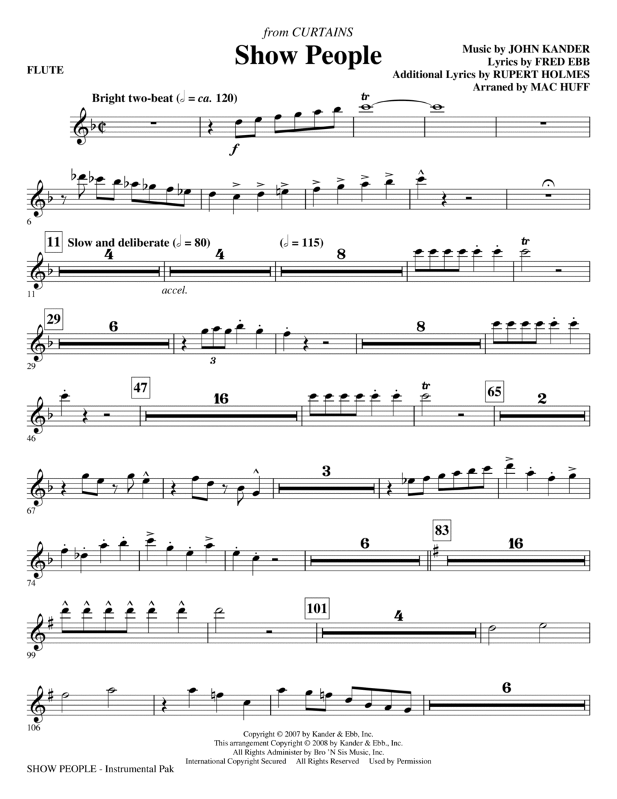 Show People - Flute Show People - Flute Choir scores gallery preview page 1