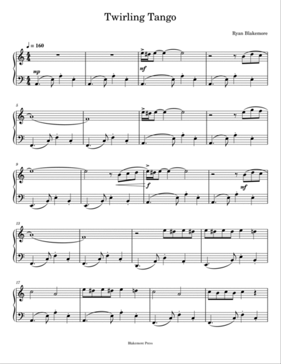 Twirling Tango Twirling Tango Piano Solo scores gallery preview page 2