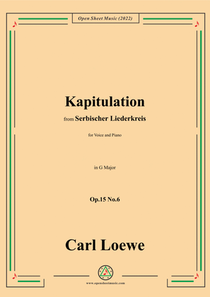 Book cover for Loewe-Kapitulation,in G Major,Op.15 No.6,
