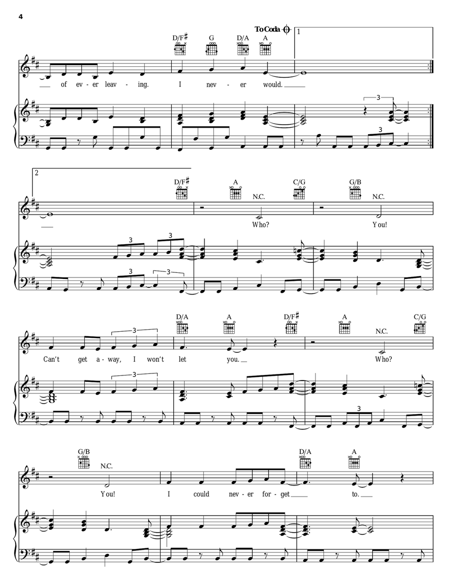 Cherish Piano, Vocal, Guitar scores gallery preview page 4