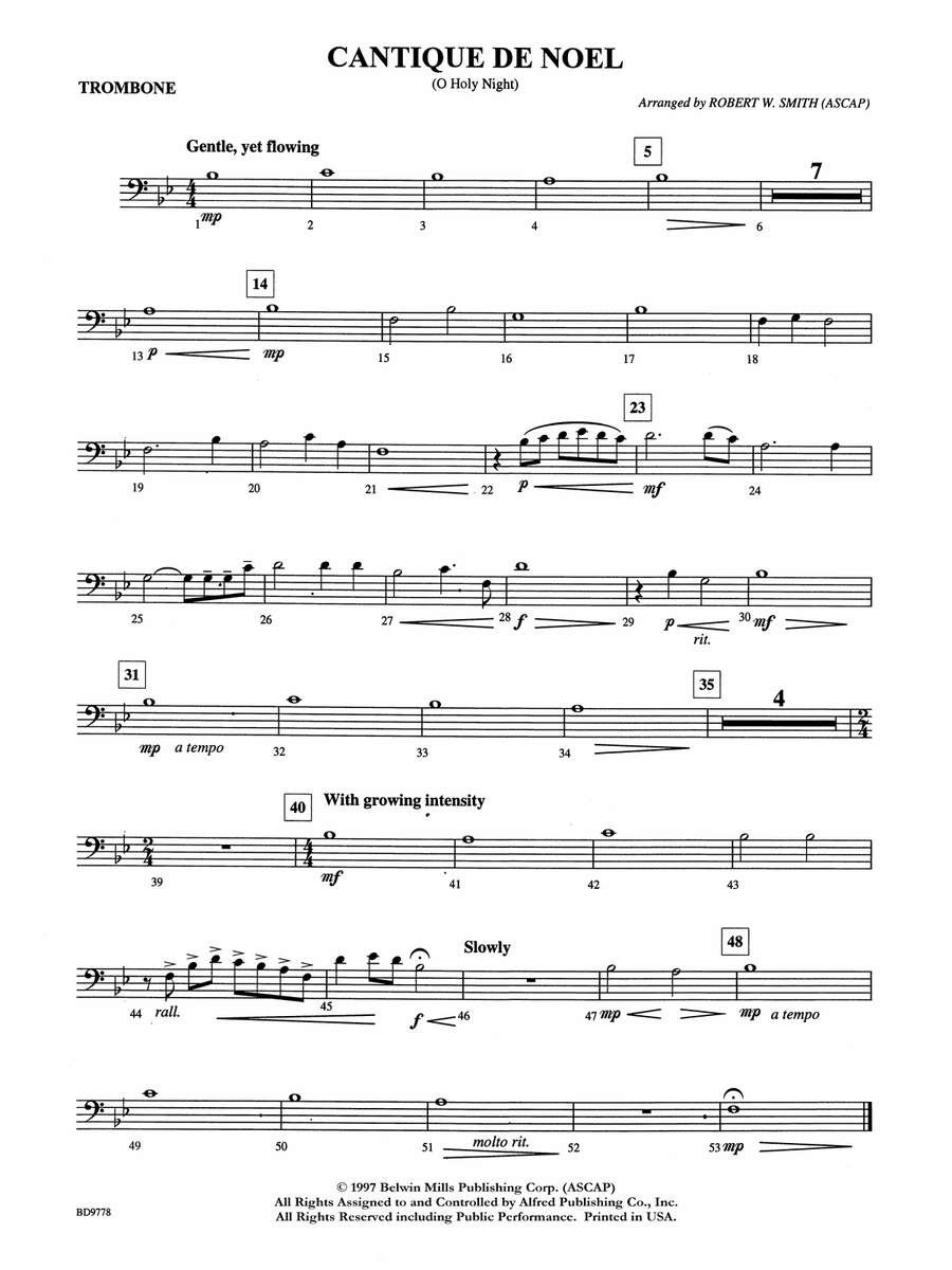 Cantique de Noel (O Holy Night): 1st Trombone