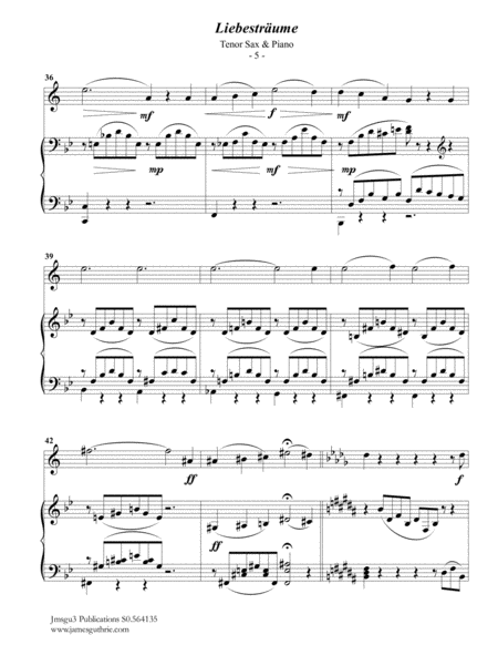 Liszt: Liebestraume for Tenor Sax & Piano image number null