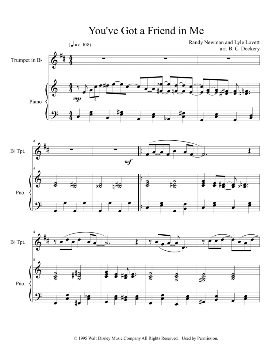 You've Got A Friend In Me Trumpet Solo scores gallery preview page 1