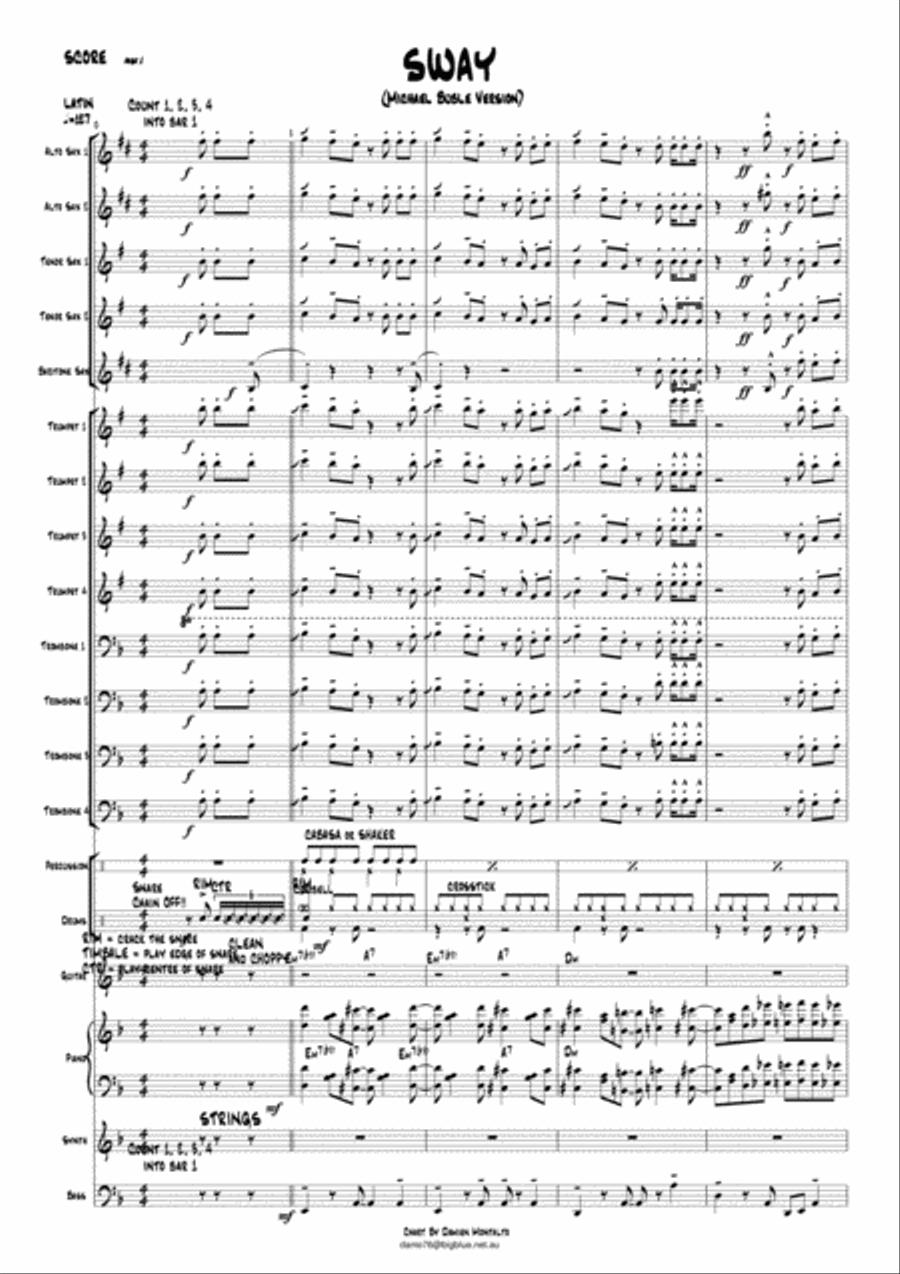 Sway (Quien Sera) Sway (Quien Sera) Jazz Ensemble scores gallery preview page 1