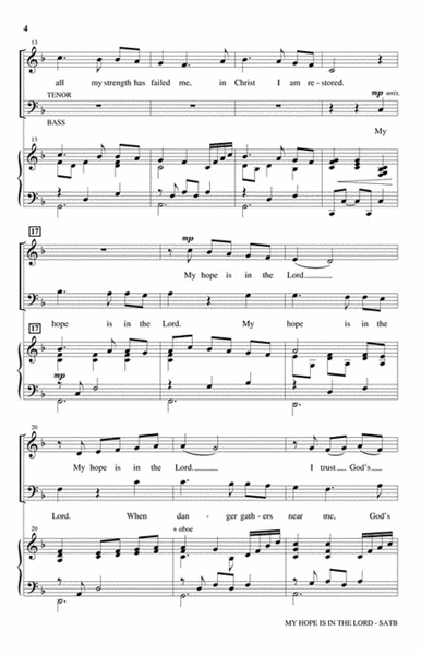 My Hope Is in the Lord by Joseph M. Martin 4-Part - Sheet Music