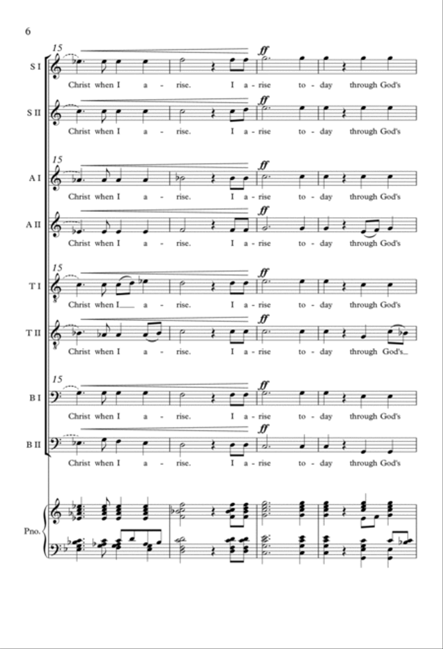 Prayer of St. Patrick SSAATTBB scores gallery preview page 5