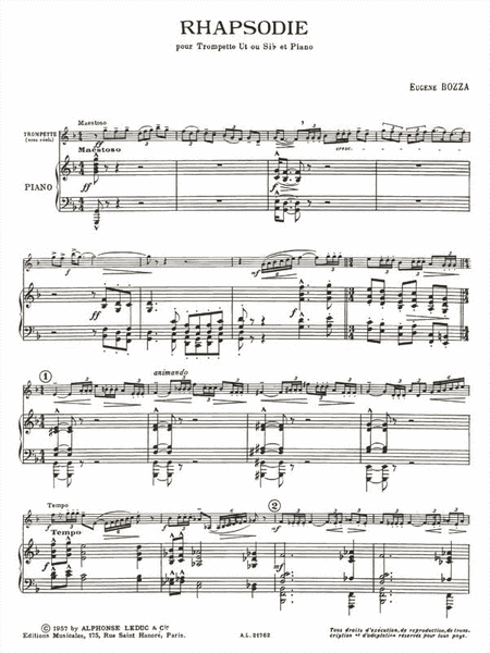 Rhapsody, For Trumpet And Piano
