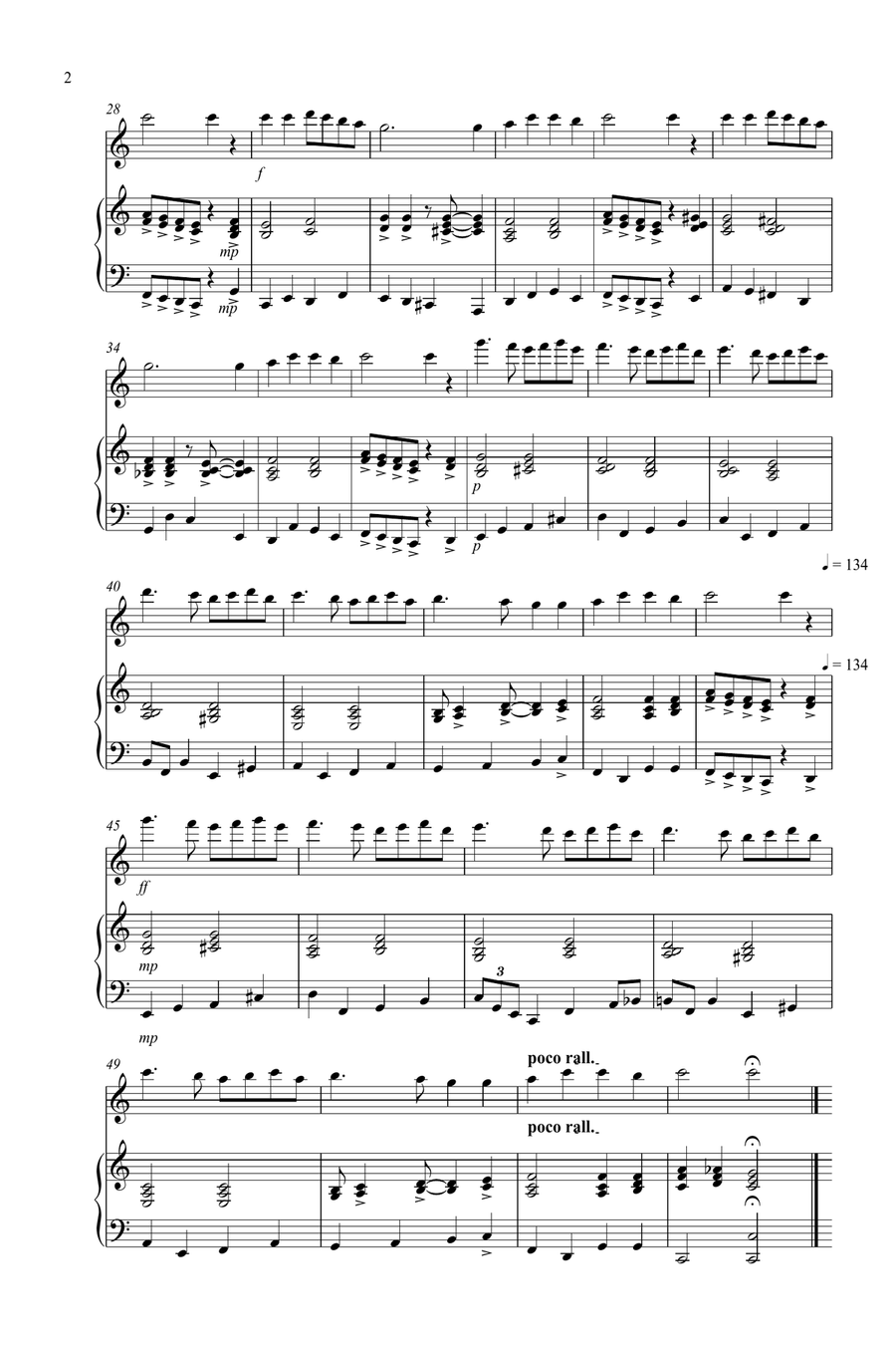 3 Jazzy Christmas Pieces for Flute and Piano Woodwind Duet scores gallery preview page 2
