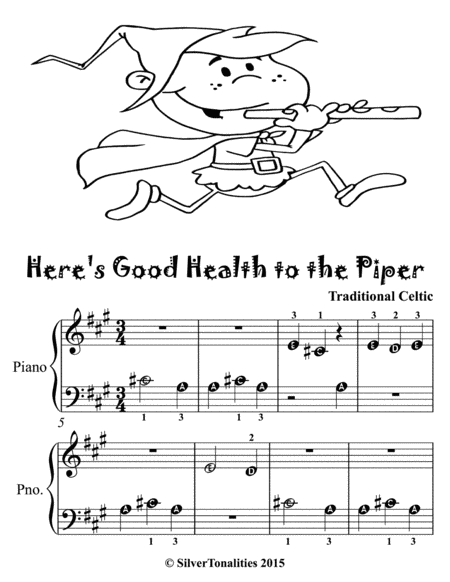 Here's Good Health to the Piper Beginner Piano Sheet Music