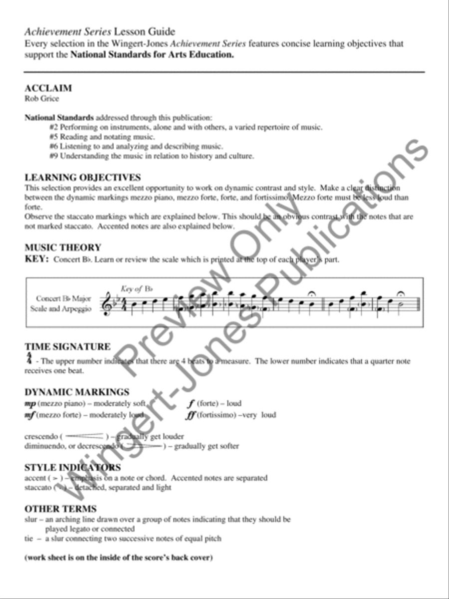 Acclaim Acclaim Concert Band scores gallery preview page 4