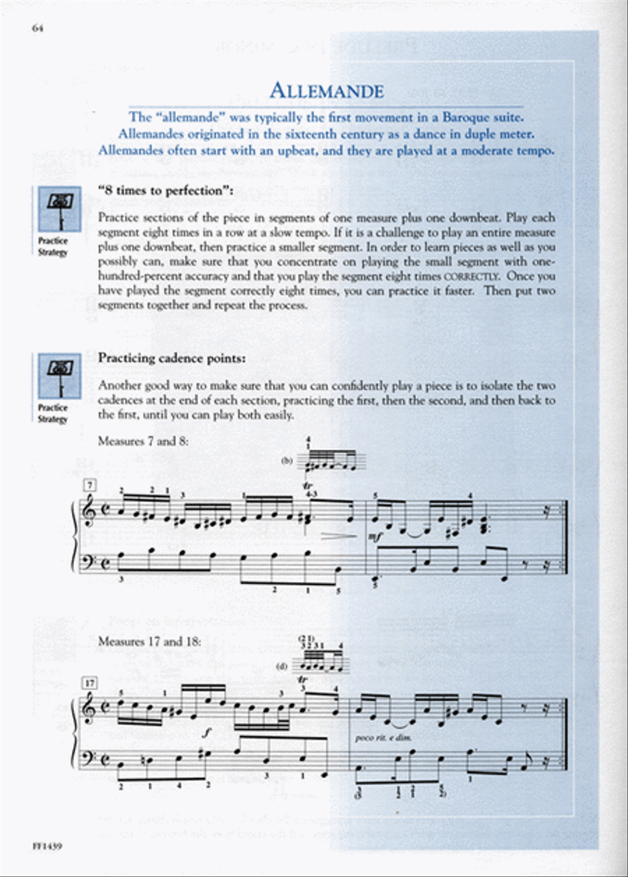 Succeeding with the Masters, Baroque Era, Volume Two Piano Method scores gallery preview page 3