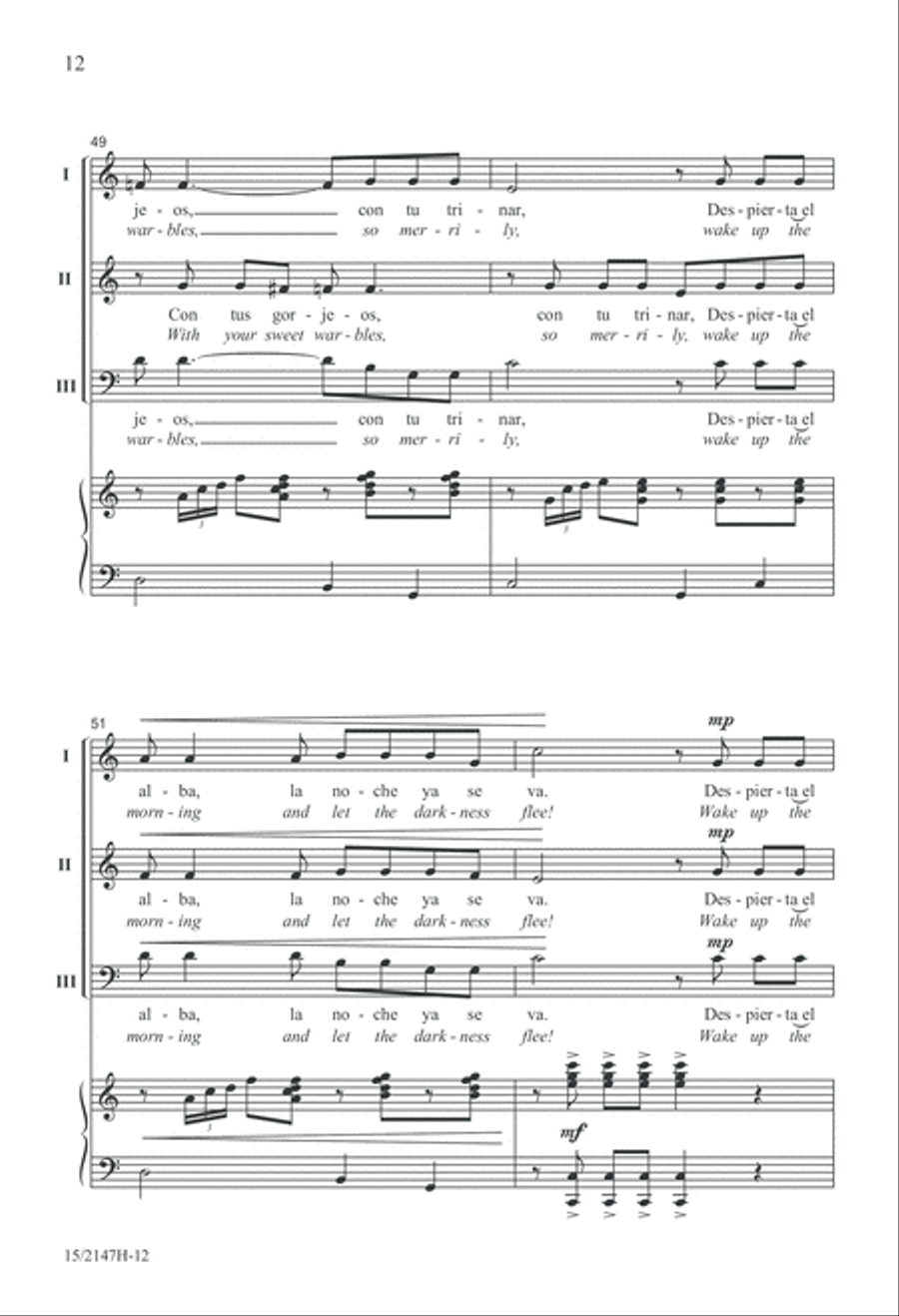 Chíu, Chíu, Chíu Chíu, Chíu, Chíu 3-Part scores gallery preview page 12
