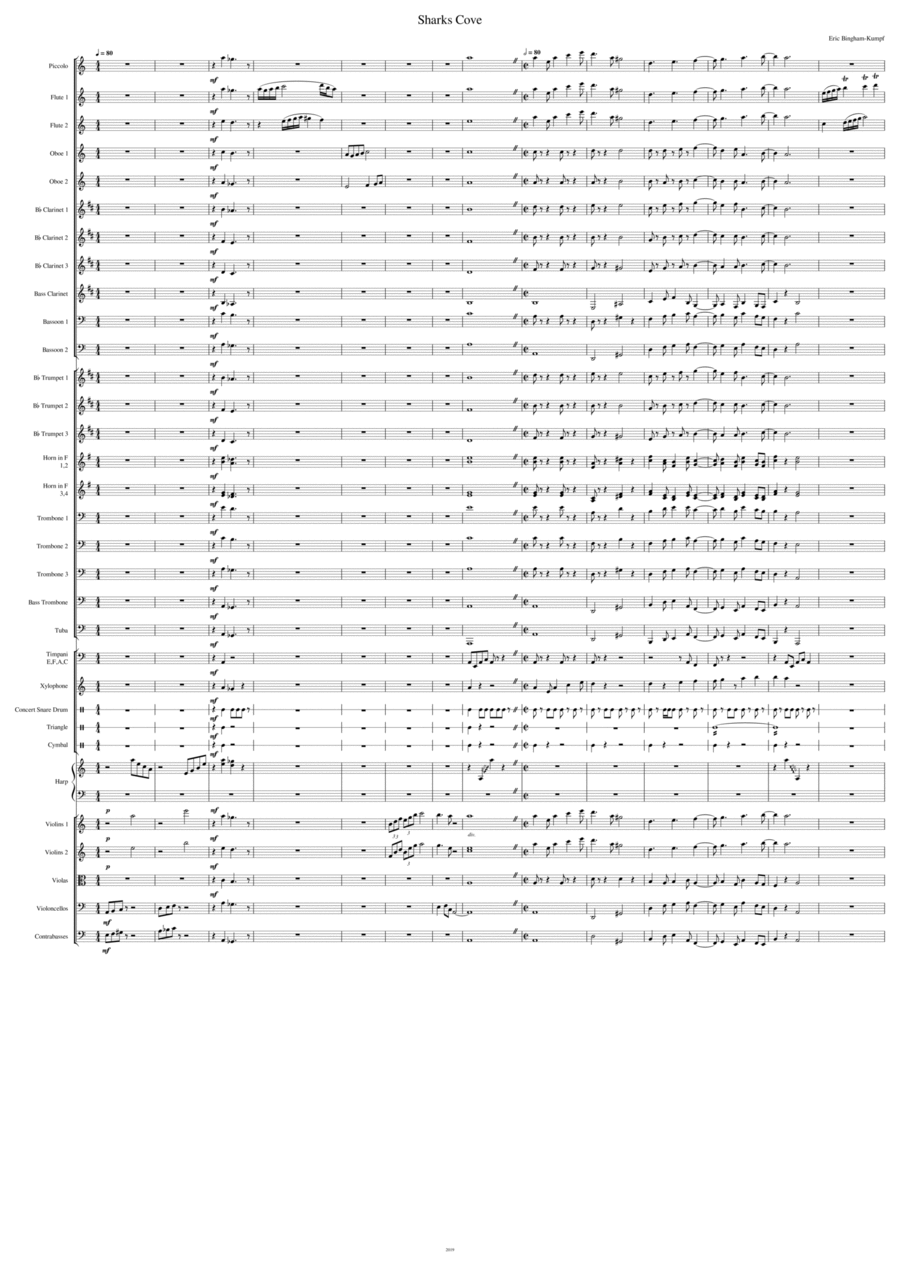 Sharks Cove Full Orchestra scores gallery preview page 1
