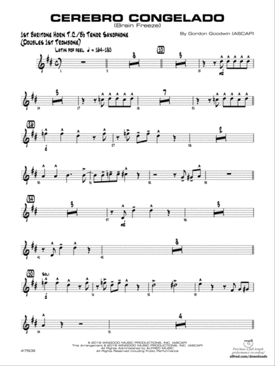 Cerebro Congelado: Baritone T.C. Jazz Ensemble scores gallery preview page 1