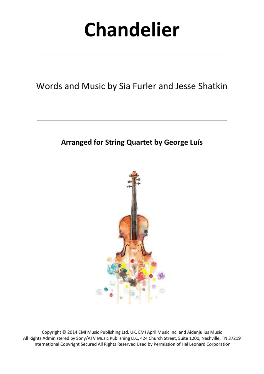 Chandelier Chandelier String Quartet scores gallery preview page 1