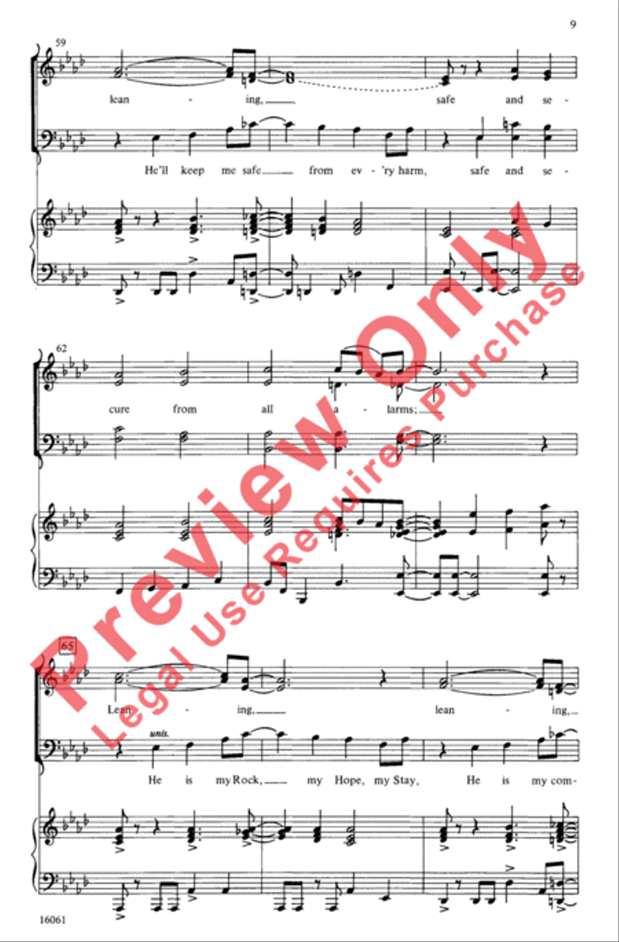 Leaning on the Everlasting Arms 4-Part scores gallery preview page 9