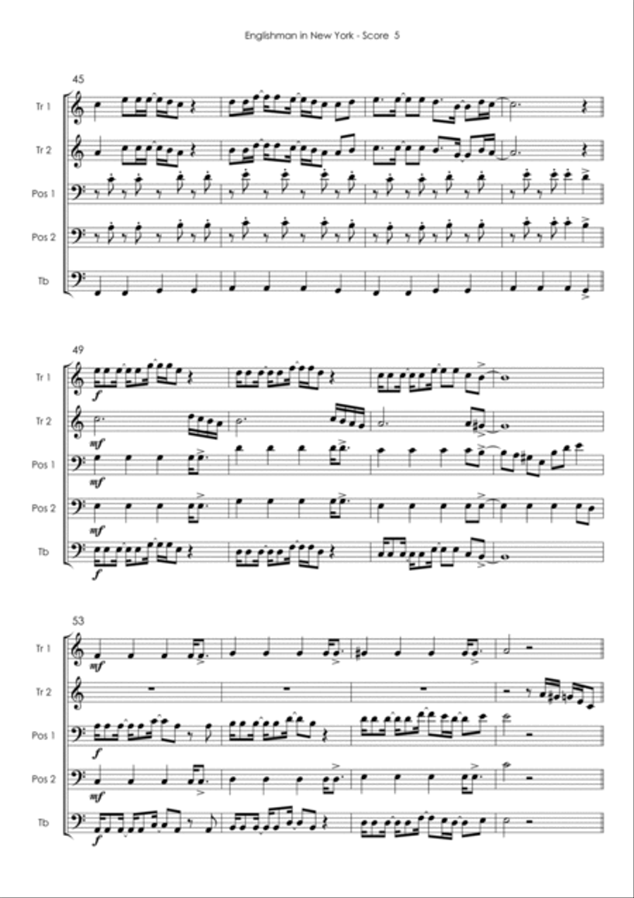 Englishman In New York School and Community scores gallery preview page 5