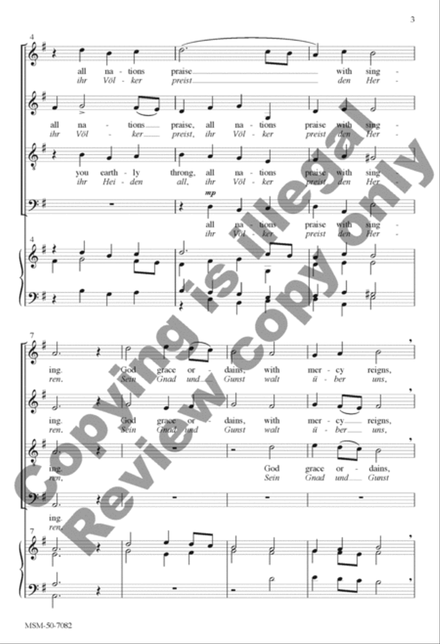 Praise God with Song: Lobt Gott mit Schall 4-Part scores gallery preview page 10