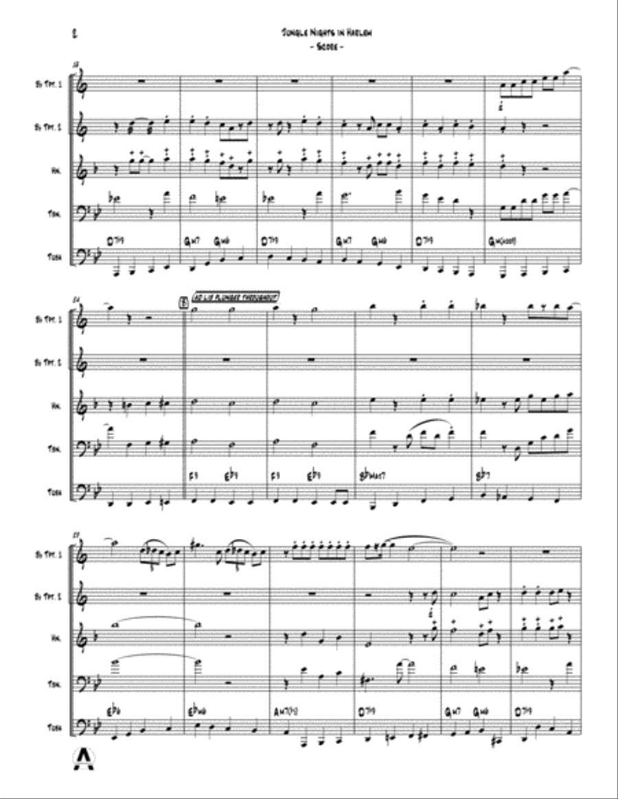 Jungle Nights in Harlem Brass Quintet scores gallery preview page 4