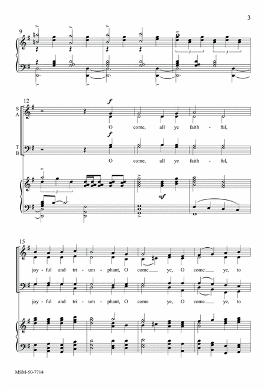 O Come, All Ye Faithful O Come, All Ye Faithful 4-Part scores gallery preview page 3