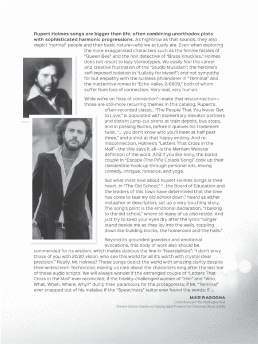 The Rupert Holmes Songbook Piano, Vocal, Guitar scores gallery preview page 5