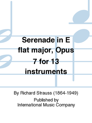 Book cover for Serenade In E Flat Major, Opus 7 For 13 Instruments