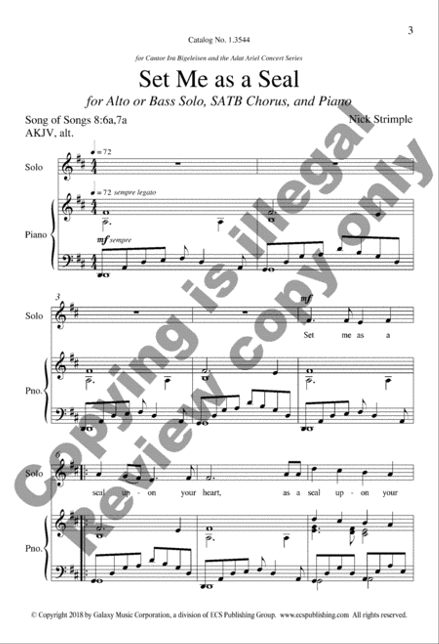 Set Me as a Seal 4-Part scores gallery preview page 3