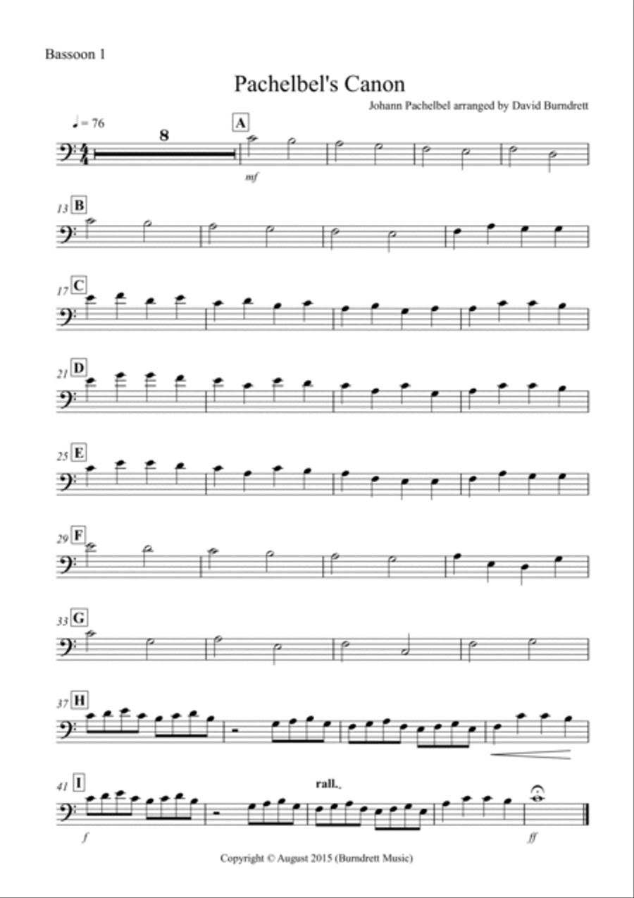 Pachelbel's Canon for Bassoon Trio Woodwind Trio scores gallery preview page 3