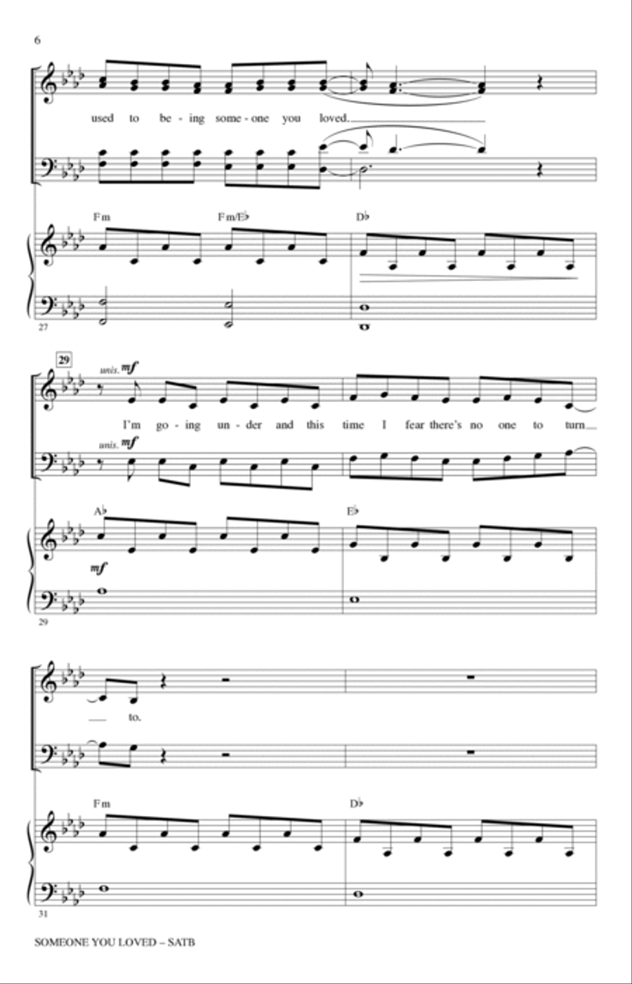 Someone You Loved (arr. Mark Brymer) 4-Part scores gallery preview page 5