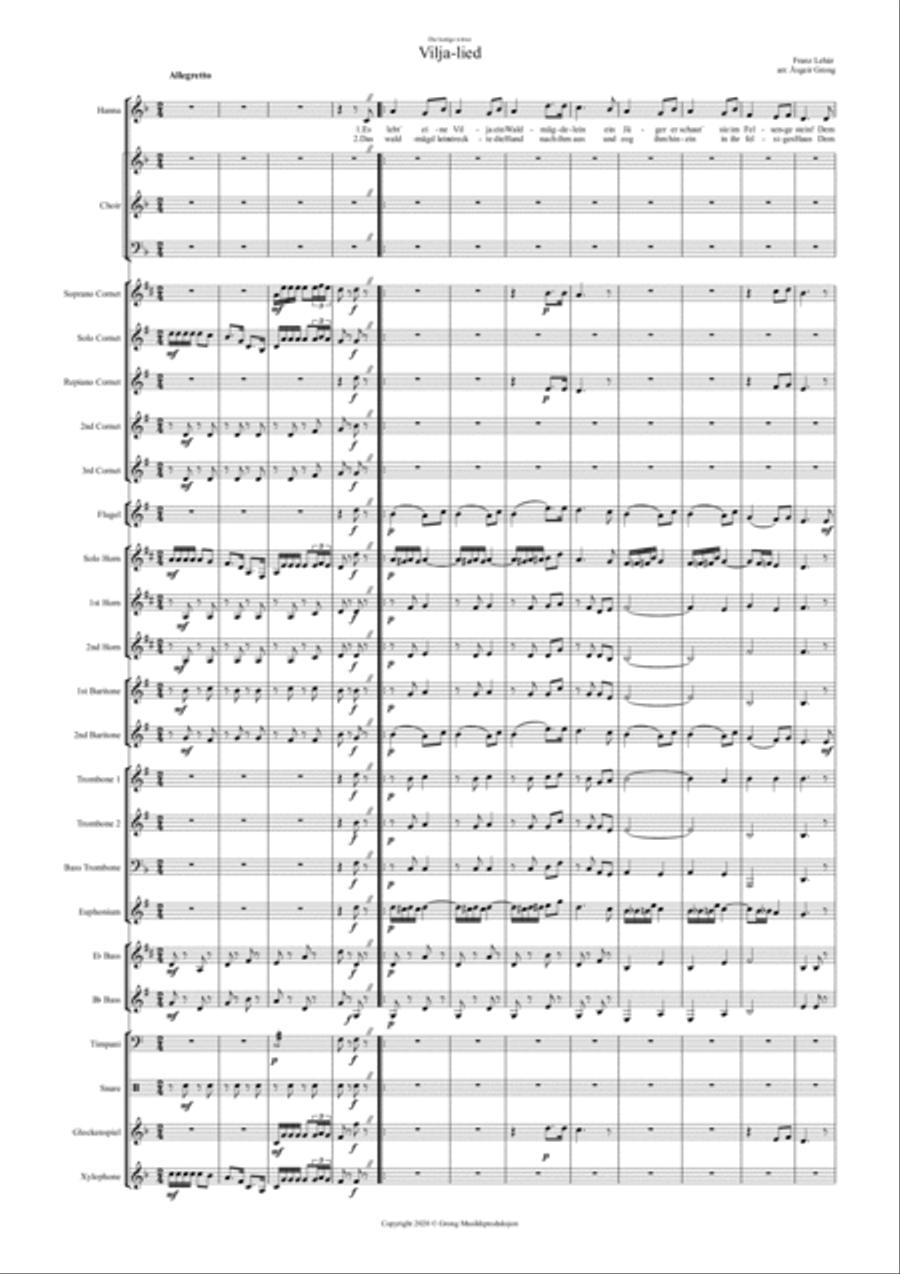 Vilja Lied Brass Band scores gallery preview page 2