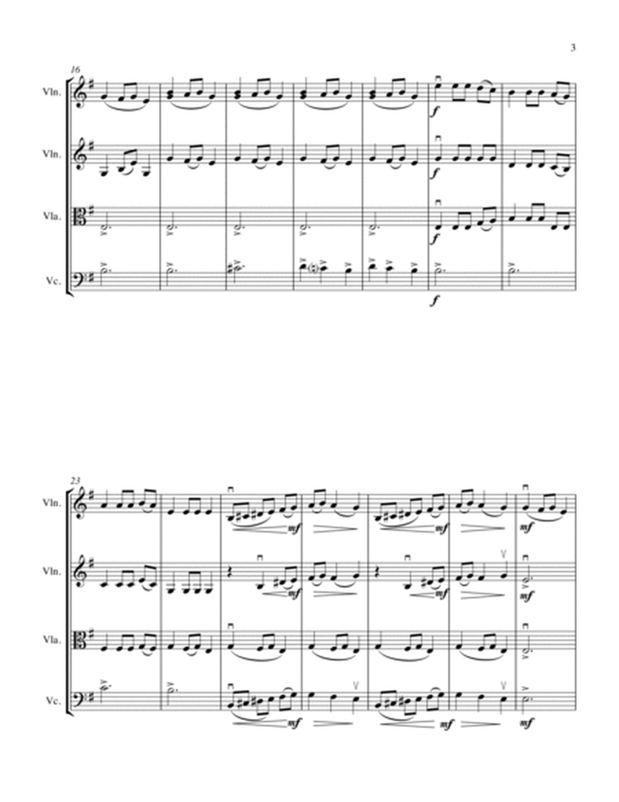 UKRAINIAN BELL CAROL (Carol of the Bells) - Early Intermediate - STRING QUARTET of 2 violins, viola image number null