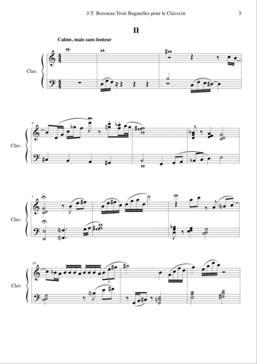Jean-Thierry Boisseau : Trois Bagatelles pour clavecin Harpsichord scores gallery preview page 5