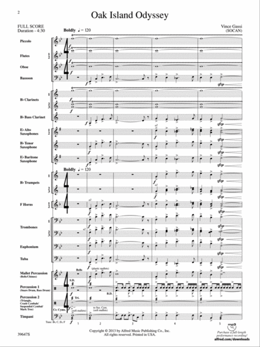 Oak Island Odyssey: Score Concert Band scores gallery preview page 2
