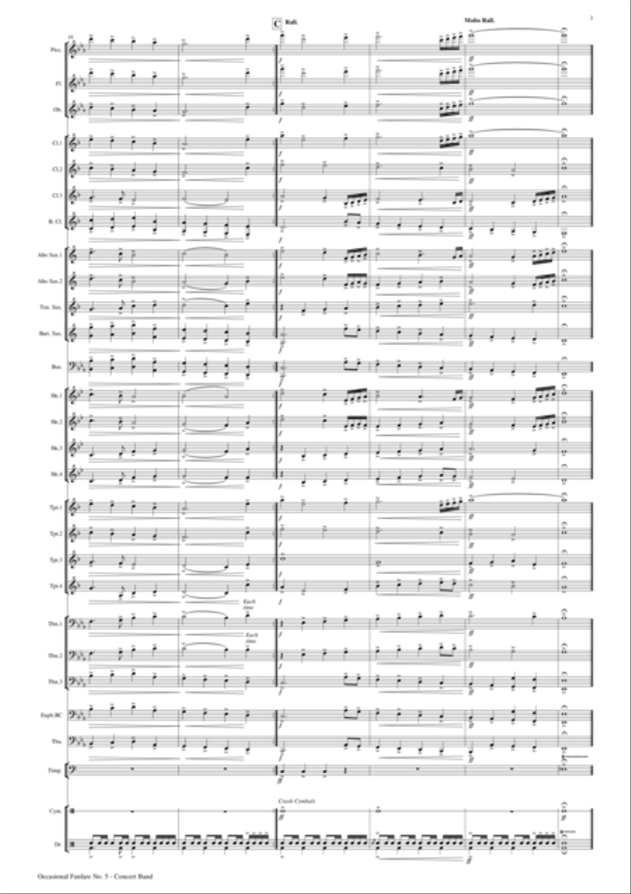 Occasional Fanfare No. 5 - Concert Band Score and Parts PDF Concert Band scores gallery preview page 4