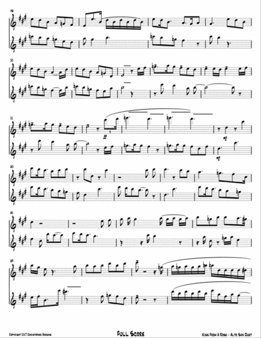 Kiss From A Rose Woodwind Duet scores gallery preview page 4