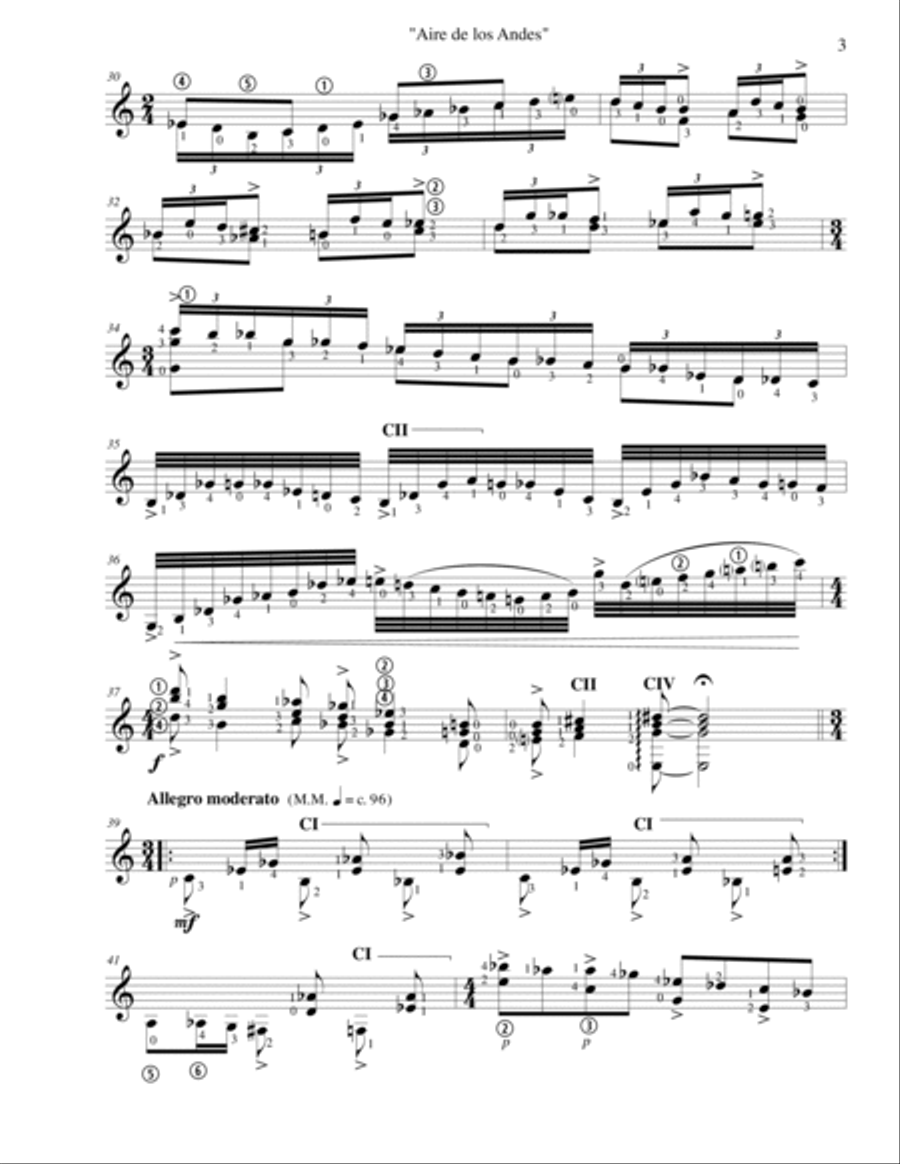 Aire de los Andes, Op. 16 for guitar solo Acoustic Guitar scores gallery preview page 3