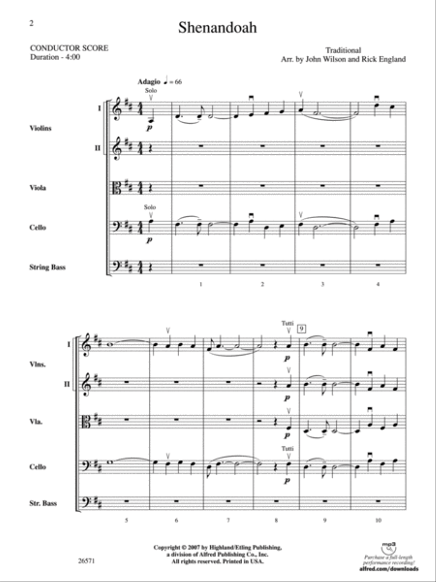 Shenandoah String Orchestra scores gallery preview page 2