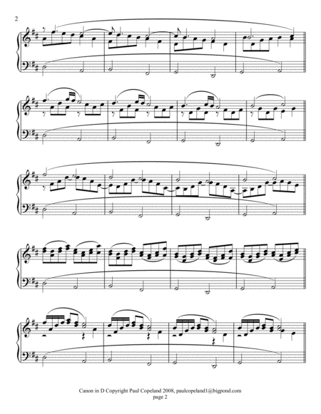 Pachelbel Canon in D variations arranged for piano. image number null