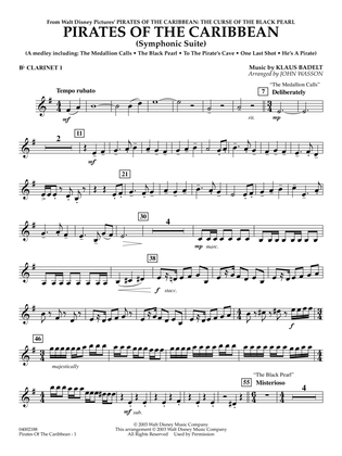 Pirates Of The Caribbean (Symphonic Suite) (arr. John Wasson) - Bb Clarinet 1