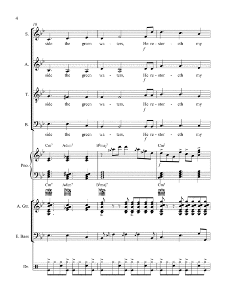 Psalm 23 4-Part scores gallery preview page 4