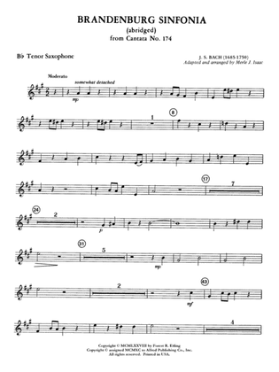 Book cover for Brandenburg Sinfonia: B-flat Tenor Saxophone